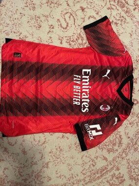 Puma Red and Black AC Milan Home Jersey Christian Pulisic